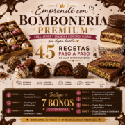 Portada del ebook Bombonería Premium con 45 recetas de bombones, trufas y alfajores