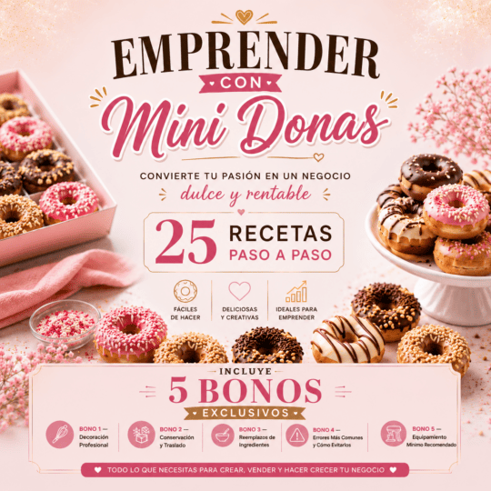 Portada del ebook 25 Recetas para Emprender con Mini Donas