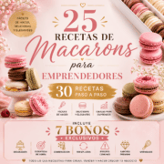 Portada del ebook 25 Recetas de Macarons para Emprendedores, recetario digital de repostería francesa
